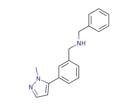 Molecular Structure of 179056-66-7 (Benzyl-[3-(2-methyl-2H-pyrazol-3-yl)-benzyl]-amine)