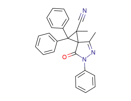5,6-diaza-1,4-dimethyl-7-oxo-2,2,6-triphenylsipro[2,4]hept-4-ene-1-carbonitrile