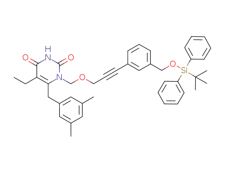 1-({[3-(3-{[(tert-butyl)diphenylsilyloxy]methyl}phenyl)prop-2-ynyl]oxy}methyl)-6-(3,5-dimethylbenzyl)-5-ethyluracil