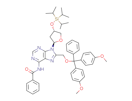 N<sup>6</sup>-benzoyl-9-[2'-deoxy-3'-O-(triisopropylsilyl)-β-D-glycero-tetrofuranosyl]-8-[(4,4'-dimethoxytrityloxy)methyl]adenine