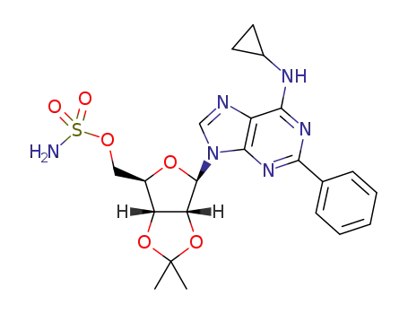 Molecular Structure of 1082863-30-6 (N<sub>6</sub>-cyclopropyl-2',3'-O-isopropylidene-2-phenyl-5'-O-(sulfamoyl)adenosine)