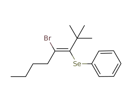 Molecular Structure of 1070743-76-8 ((E)-4-bromo-2,2-dimethyl-3-phenylseleno-oct-3-ene)