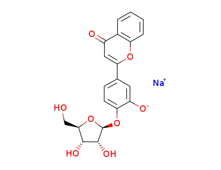 Molecular Structure of 517892-04-5 (3',4'-Dihydroxyflavone-4'-beta-D-ribofuranosidesodiumsalt)
