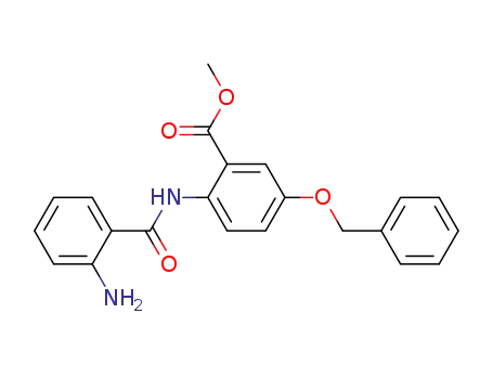 Molecular Structure of 340291-84-1 (2-(2-amino-benzoylamino)-5-benzyloxybenzoic acid methyl ester)