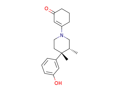 Molecular Structure of 205999-78-6 (1-(3'-oxo-1'-cyclohexenyl)-(3R,4R)-dimethyl-(3-hydroxyphenyl)piperidine)