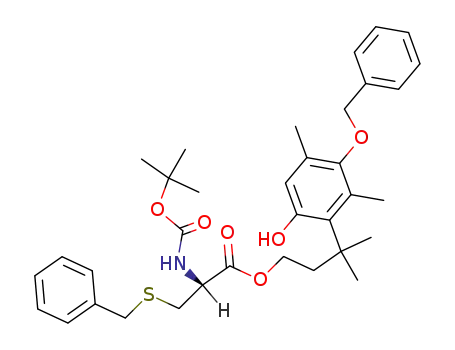 3-benzylsulfanyl-2-<i>tert</i>-butoxycarbonylamino-propionic acid 3-(3-benzyloxy-6-hydroxy-2,4-dimethyl-phenyl)-3-methyl-butyl ester