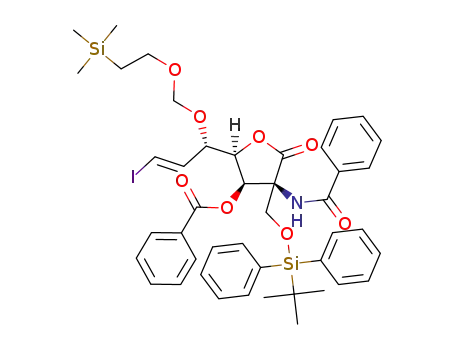 (2'E,1'S,3S,4R,5R)-3-benzamido-4-benzoyloxy-3-(tert-butyldiphenylsilyloxymethyl)-5-[3'-iodo-1'-[2-(trimethylsilyl)ethoxymethoxy]prop-2'-en-1'-yl]-2-oxo-tetrahydrofuran