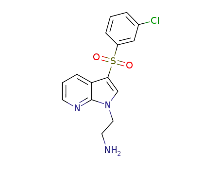 Molecular Structure of 633304-80-0 (1H-Pyrrolo[2,3-b]pyridine-1-ethanamine, 3-[(3-chlorophenyl)sulfonyl]-)