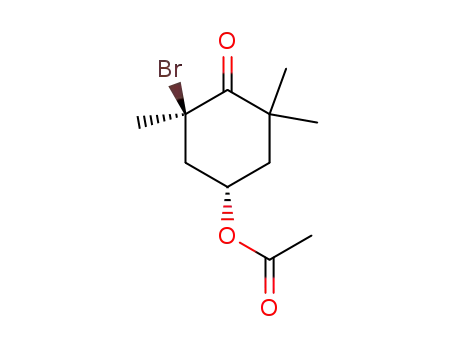 Molecular Structure of 199921-92-1 ((2R,4S)-4-acetoxy-2-bromo-2,6,6-trimethylcyclohexanone)