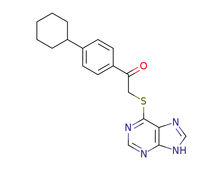 Molecular Structure of 159627-86-8 (1-(4-Cyclohexyl-phenyl)-2-(9H-purin-6-ylsulfanyl)-ethanone)