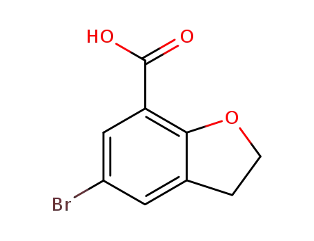 Molecular Structure of 41177-72-4 (5-BROMO-2,3-DIHYDROBENZOFURAN-7-CARBOXYLIC ACID)