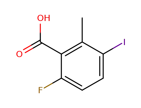 Molecular Structure of 1149379-03-2 (6-Fluoro-3-iodo-2-methylbenzoic acid)