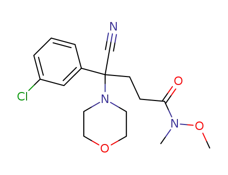 4-(3-chlorophenyl)-4-cyano-4-morpholino-N-methoxy-N-methylbutyramide