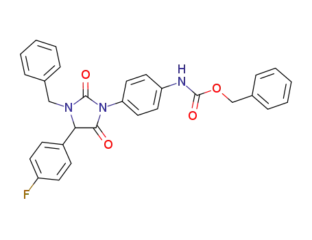 (4-[3-benzyl-4-(4-fluorophenyl)-2,5-dioxo-imidazolidin-1-yl]-phenyl)-carbamic acid benzyl ester