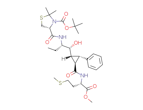 (R)-4-((S)-1-{(R)-Hydroxy-[(1R,2R,3S)-2-((S)-1-methoxycarbonyl-3-methylsulfanyl-propylcarbamoyl)-3-phenyl-cyclopropyl]-methyl}-propylcarbamoyl)-2,2-dimethyl-thiazolidine-3-carboxylic acid tert-butyl ester