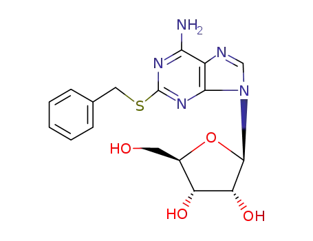 Molecular Structure of 43157-48-8 (Adenosine, 2-[(phenylmethyl)thio]-)