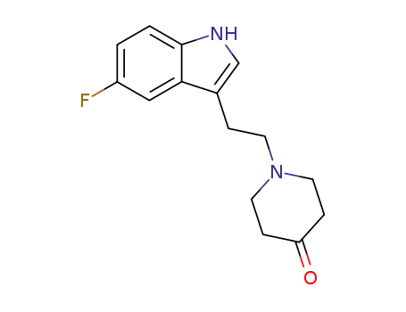 Molecular Structure of 151191-79-6 (1-[2-(5-fluoro-1<i>H</i>-indol-3-yl)-ethyl]-piperidin-4-one)
