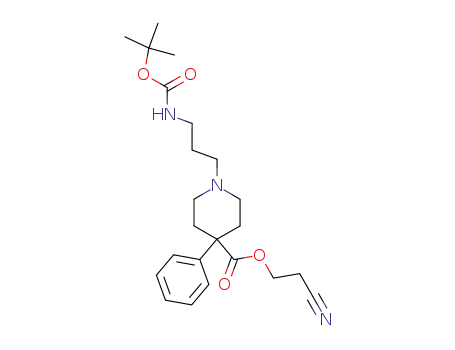 Molecular Structure of 219553-50-1 (1-N-(tert-butoxycarbonyl)-3-<4-(2-cyanoethoxycarbonyl)-4-phenylpiperidin-1-yl>propylamine)