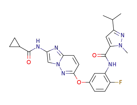 N-[5-({2-[(cyclopropylcarbonyl)amino]imidazo[1,2-b]pyridazin-6-yl}oxy)-2-fluorophenyl]-3-isopropyl-1-methyl-1H-pyrazole-5-carboxamide