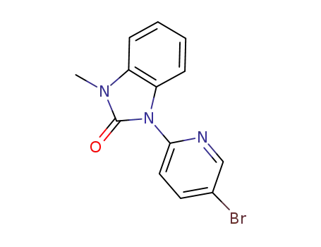 Molecular Structure of 1043906-09-7 (1-(5-bromopyridin-2-yl)-3-methyl-1H-benzo[d]midazol-2(3H)-one)