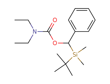Molecular Structure of 188847-87-2 (Carbamic acid, diethyl-, [(1,1-dimethylethyl)dimethylsilyl]phenylmethyl
ester)