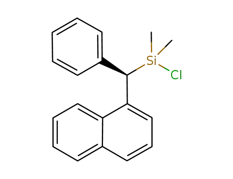 Molecular Structure of 596098-31-6 (Silane, chlorodimethyl[(R)-1-naphthalenylphenylmethyl]-)