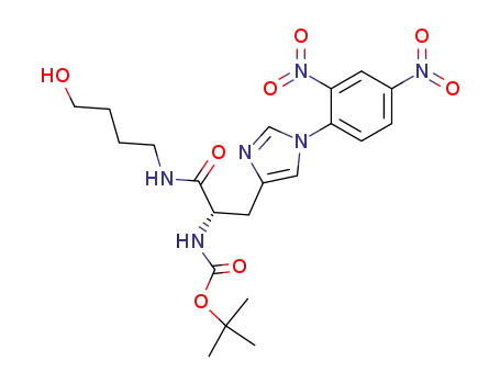 Molecular Structure of 291779-95-8 (4-[N<sup>α</sup>-tert-butyloxycarbonyl-N<sup>Im(1)</sup>-(2,4-dinitrophenyl)-L-histidyl]aminobutan-1-ol)