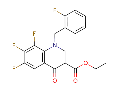 Molecular Structure of 214602-27-4 (6,7,8-Trifluoro-1-(2-fluoro-benzyl)-4-oxo-1,4-dihydro-quinoline-3-carboxylic acid ethyl ester)