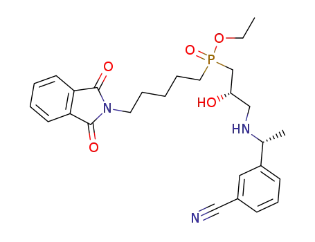 N-(5-((3-(1-(R)-(3-cyanophenyl)ethylamino)-2-(S)-hydroxypropyl)ethoxyphosphoryl)pentyl)phthalimide