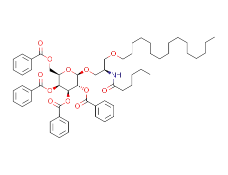 3-O-(2,3,4,6-tetra-O-benzoyl-β-D-galactopyranosyl)-2-deoxy-1-O-hexadecyl-2-hexanamido-sn-glycerol
