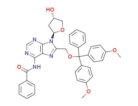 N<sup>6</sup>-benzoyl-9-[2'-deoxy-β-D-glycero-tetrofuranosyl]-8-[(4,4'-dimethoxytrityloxy)methyl]adenine