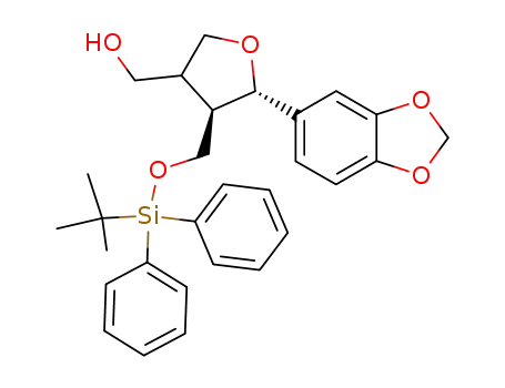 (2S,3R,4R/S)-3-[(tert-butyldiphenylsilyloxy)methyl]-4-hydroxymethyl-2-(3,4-methylenedioxyphenyl)tetrahydrofuran