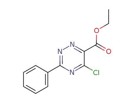 Molecular Structure of 37539-91-6 (ethyl 5-chloro-3-phenyl-1,2,4-triazine-6-carboxylate)