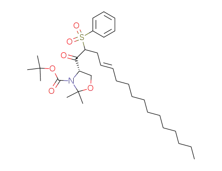 N-tert-butoxycarbonyl (4S)-4-[1'-oxo-2'-phenylsulfonyl-(4'E)-hexadecenyl]-2,2-dimethyl-1,3-oxazolidine