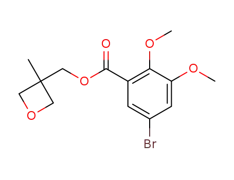 Molecular Structure of 259814-04-5 (3-methyloxetane-3-methyl 2,3-dimethoxy-5-bromobenzoate)