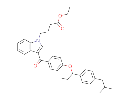 1H-Indole-1-butanoic acid,
3-[4-[1-[4-(2-methylpropyl)phenyl]propoxy]benzoyl]-, ethyl ester