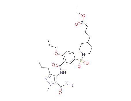 4-Piperidinebutanoic acid,
1-[[3-[[[5-(aminocarbonyl)-1-methyl-3-propyl-1H-pyrazol-4-yl]amino]carb
onyl]-4-propoxyphenyl]sulfonyl]-, ethyl ester