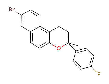 Molecular Structure of 1219801-71-4 (8-bromo-3-(4-fluorophenyl)-3-methyl-2,3-dihydro-1H-naphtho[2,1-b]pyran)
