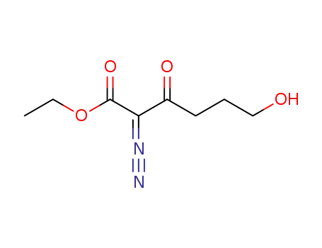 Molecular Structure of 122060-92-8 (Hexanoic acid, 2-diazo-6-hydroxy-3-oxo-, ethyl ester)