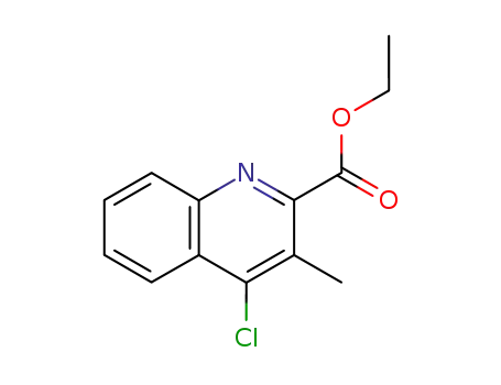 Molecular Structure of 24782-23-8 (ETHYL 4-CHLORO-3-METHYLQUINOLINE-2-CARBOXYLATE)