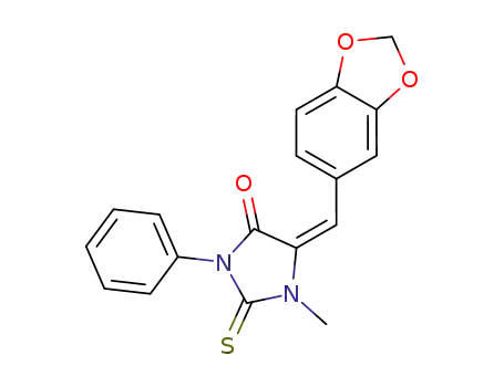 5-(1,3-benzodioxol-5-ylmethylene)-1-methyl-3-phenyl-2-thioxo-4-imidazolidinone