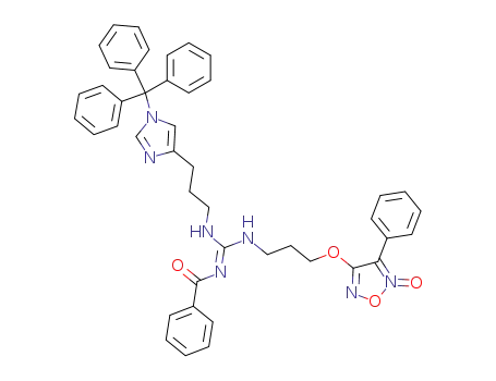 Benzamide,
N-[[[3-[(5-oxido-4-phenyl-1,2,5-oxadiazol-3-yl)oxy]propyl]amino][[3-[1-(tri
phenylmethyl)-1H-imidazol-4-yl]propyl]amino]methylene]-