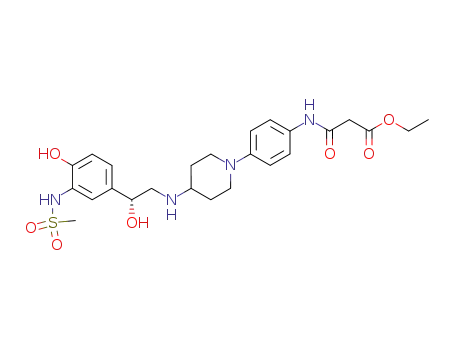 ethyl 3-(4-{4-[((2R)-2-hydroxy-2-{4-hydroxy-3[(methylsulfonyl)amino]phenyl}ethyl)amino]-1-piperidinyl}anilino)-3-oxopropanoate