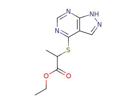 Propanoic acid, 2-(1H-pyrazolo[3,4-d]pyrimidin-4-ylthio)-, ethyl ester