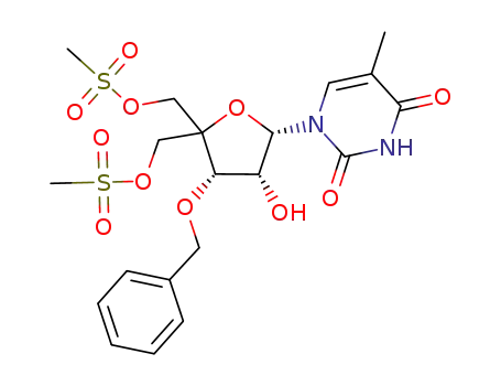 1-(3-O-benzyl-5-O-methylsulfonyl-4-C-methylsulfonyloxymethyl-α-D-ribofuranosyl)thymine