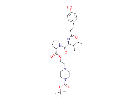 L-Proline, N-[3-(4-hydroxyphenyl)-1-oxopropyl]-L-isoleucyl-,
2-[4-[(1,1-dimethylethoxy)carbonyl]-1-piperazinyl]ethyl ester