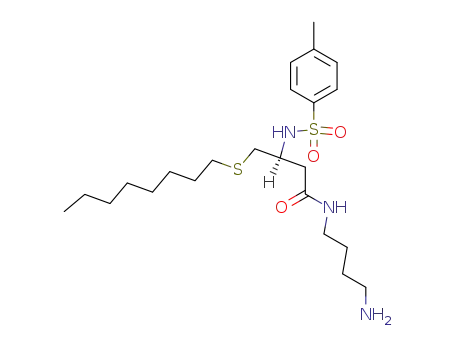 Molecular Structure of 467457-51-8 ((+)-(3S)-N-(4-aminobutyl)-3-{[(4-methylphenyl)sulfonyl]amino}-4-(octylthio)butanamide)