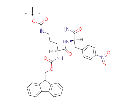 Molecular Structure of 365431-39-6 (Fmoc-Orn(Boc)-Phe(4NO<sub>2</sub>)-NH<sub>2</sub>)