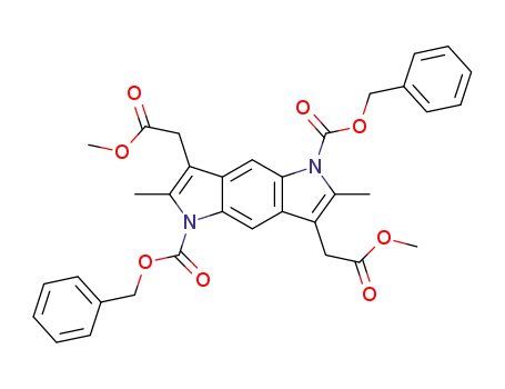 dibenzyl 3,7-bis(2-methoxy-2-oxoethyl)-2,6-dimethyl-pyrrolo[2,3-f]indole-1,5-dicarboxylate