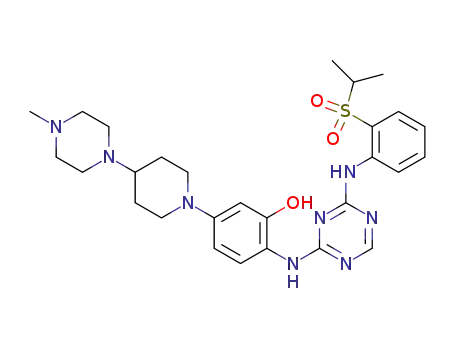 2-[(4-{[2-(isopropylsulfonyl)phenyl]amino}-1,3,5-triazin-2-yl)amino]-5-[4-(4-methylpiperazin-1-yl)piperidin-1-yl]phenol
